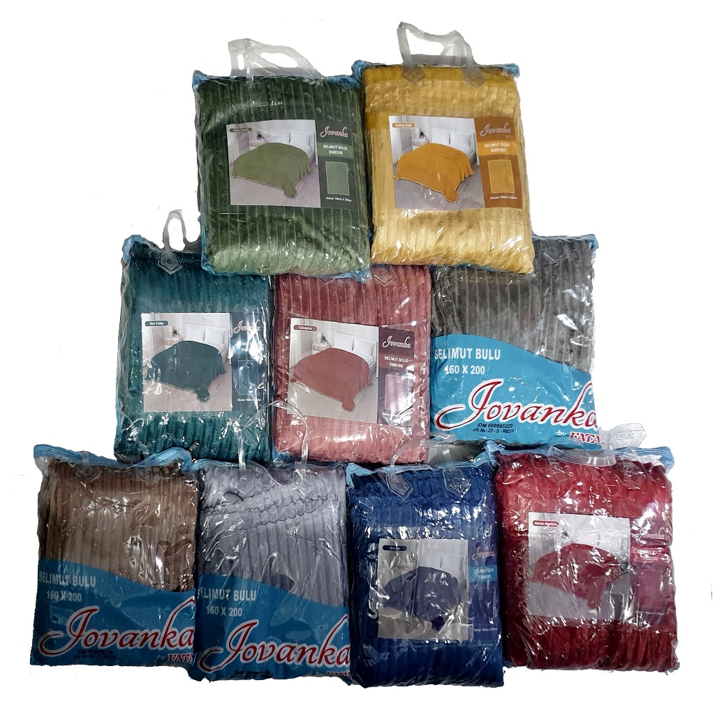 Jovanka - Selimut Bulu Halus Polos Uk160x200 cm / Selimut Tebal