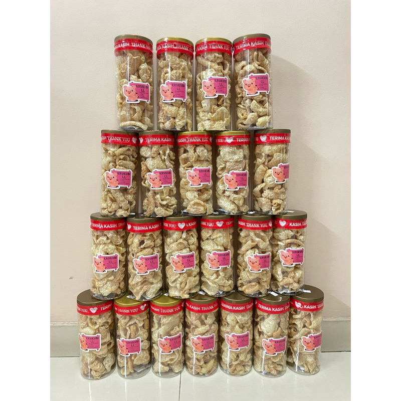 

Kerupuk kulit babi toples 2 liter, berat +/- 80gr