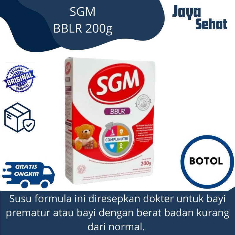 

SGM BBLR 200g khusus untuk bayi prematur atau yang memiliki berat badan sangat rendah untuk usia 0-12 bulan.