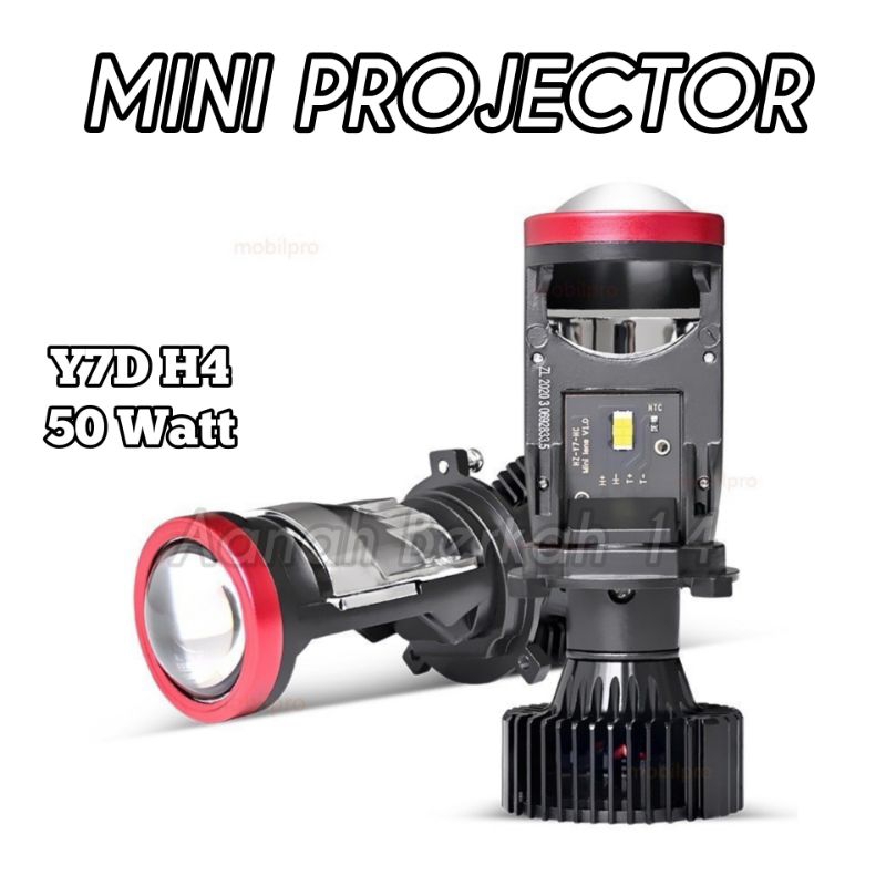 LAMPU LED MINI PROJECTOR Y7D H4 50W Y7D PROJIE H4 LENS LENSA MOBIL MOTOR | LAMPU LED MINI PROJECTOR 
