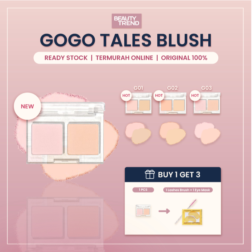 [READY ORI] Gogo Tales Blush Palette Gogo Tales Aegyosal Palette Powder Blush Aegyosal Pen GT665