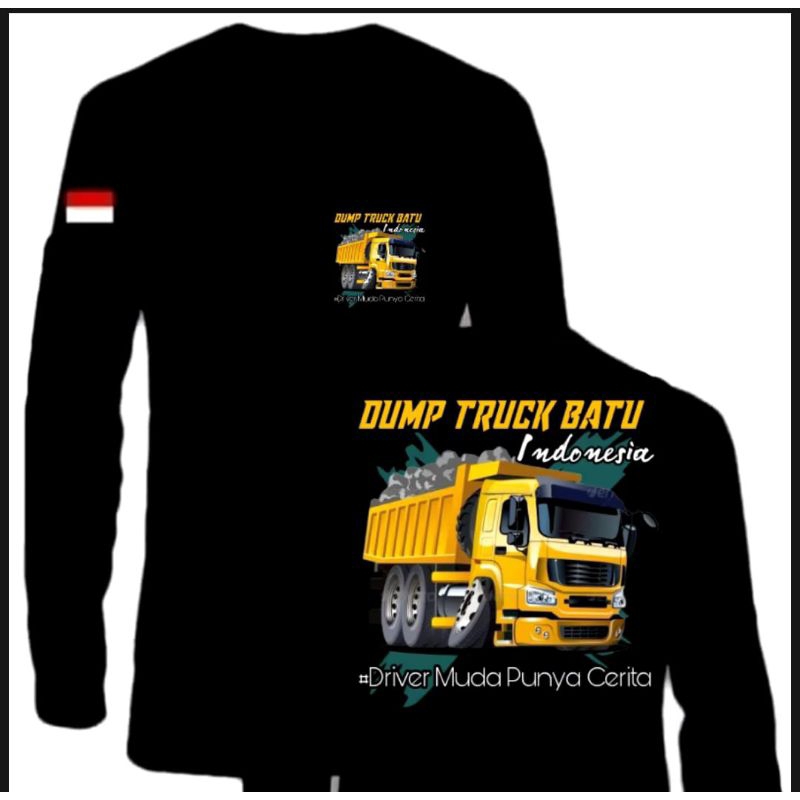KAOS DUMP TRUCK BATU INDONESIA LENGAN PANJANG CORAK KUNING KUNYIT