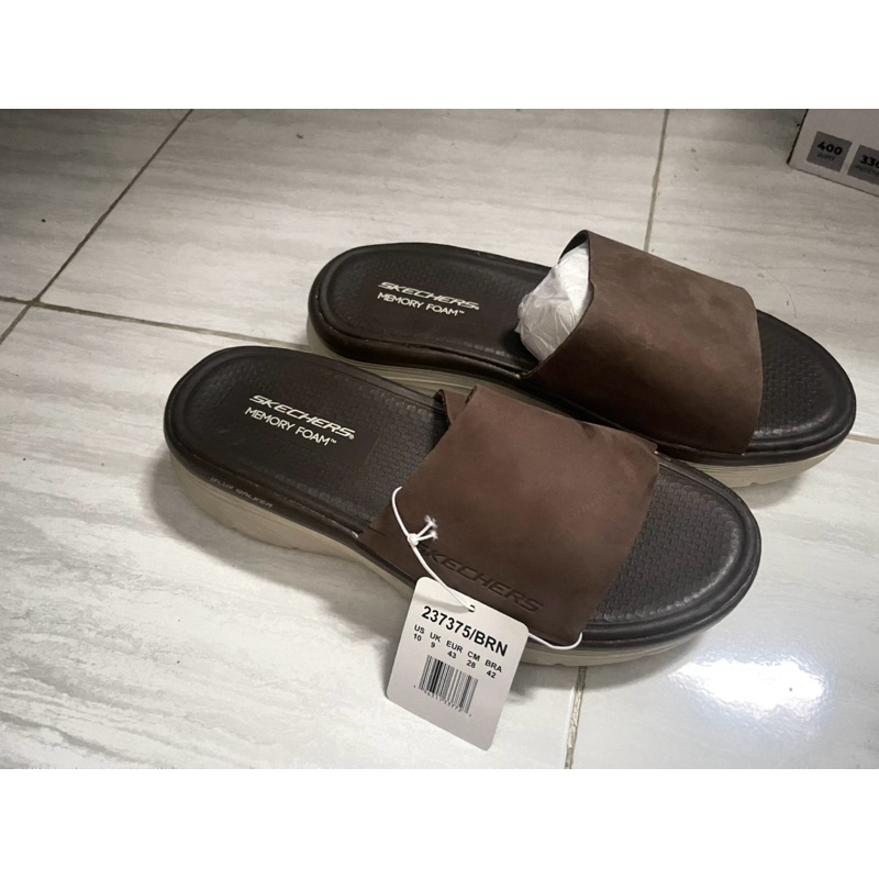 sandal skechers pria memory foam brown