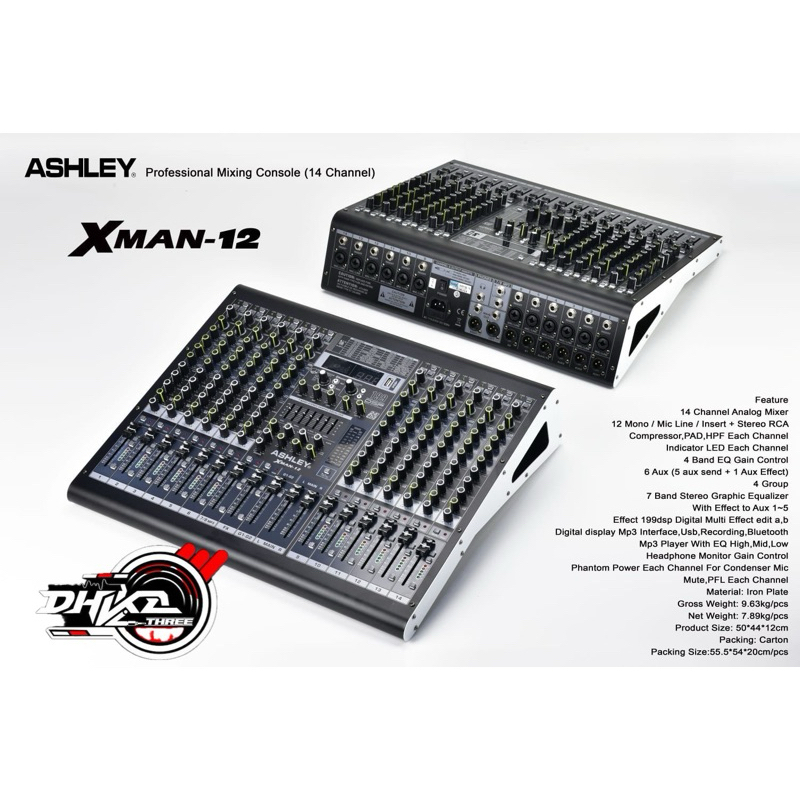 MIXER ASHLEY XMAN 12 CHANNEL BARU / Mixer Ashley Xman 12 channel Baru / Mixer Ashley 12 Channel Xman