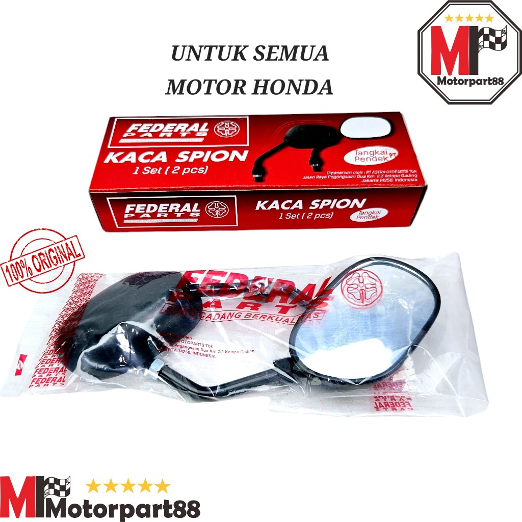 KACA SPION mirror back set UNTUK SEMUA MOTOR HONDA YAMAHA UNIVERSAL SUPRA KARISMA REVO F1ZR FORCE 1 