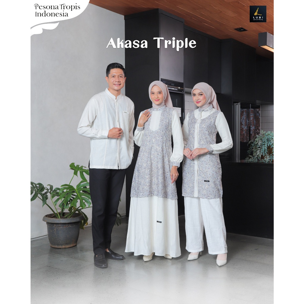 Akasa Triple Lubi Gamis Akasa Lubi Tunik Akasa Lubi Couple Lubi Terbaru Baju Couple Terbaru Lubi