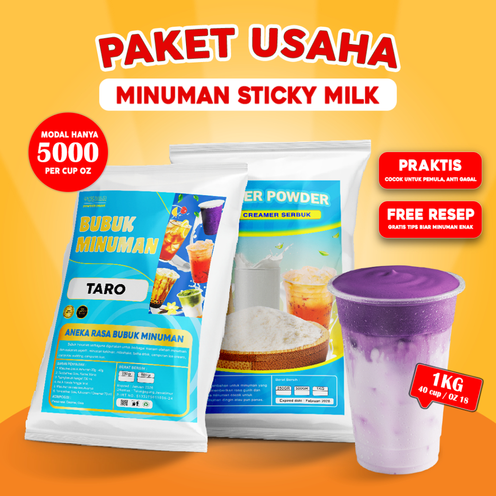 

BUBUK MINUMAN STICKY MILK - PAKET USAHA STICKY MILK