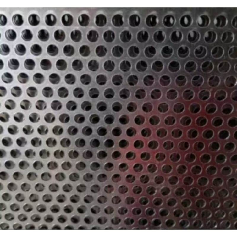 Besi plat lubang tebal 1mm diameter lubang 6mm & 8mm