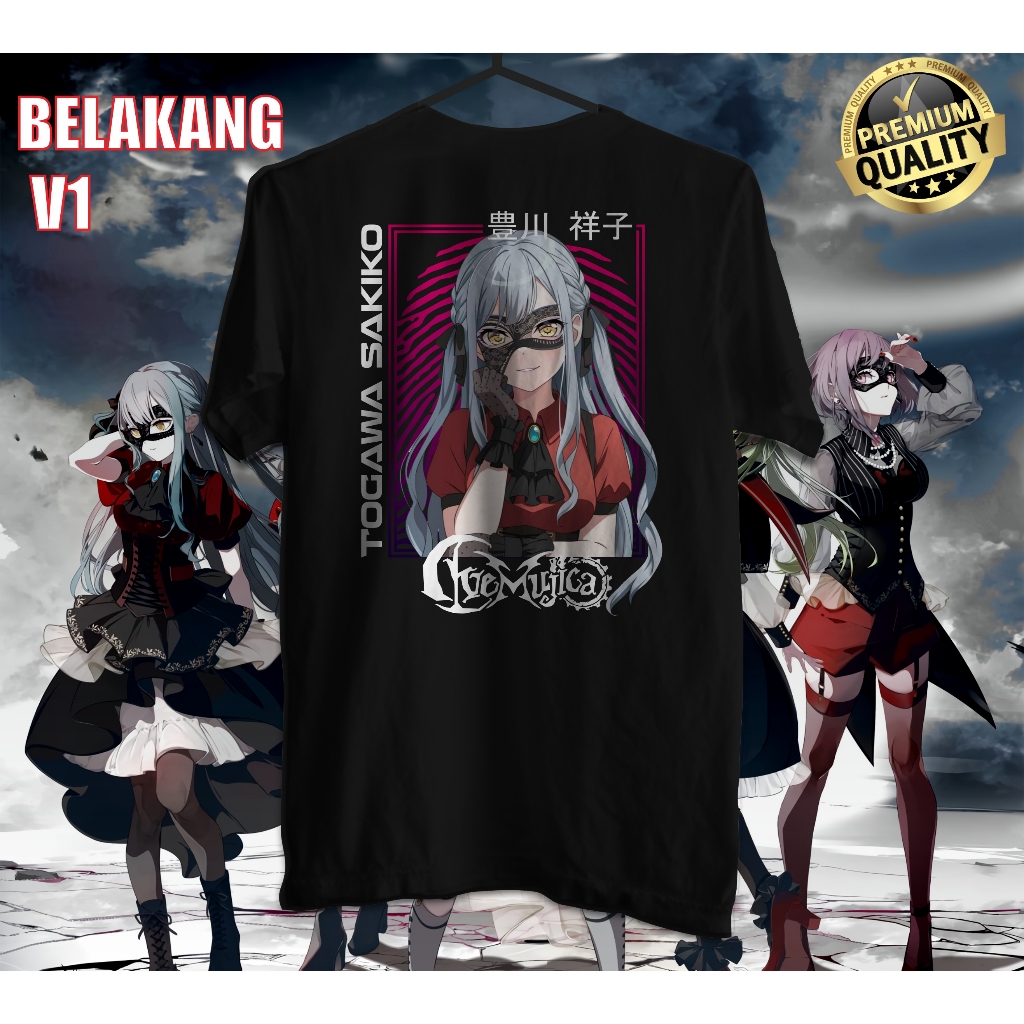 Kaos Dewasa Baju Ave Mujica Tshirt Togawa Sakiko Avemujica Anime BanG Dream Misumi Uika kaos murah O