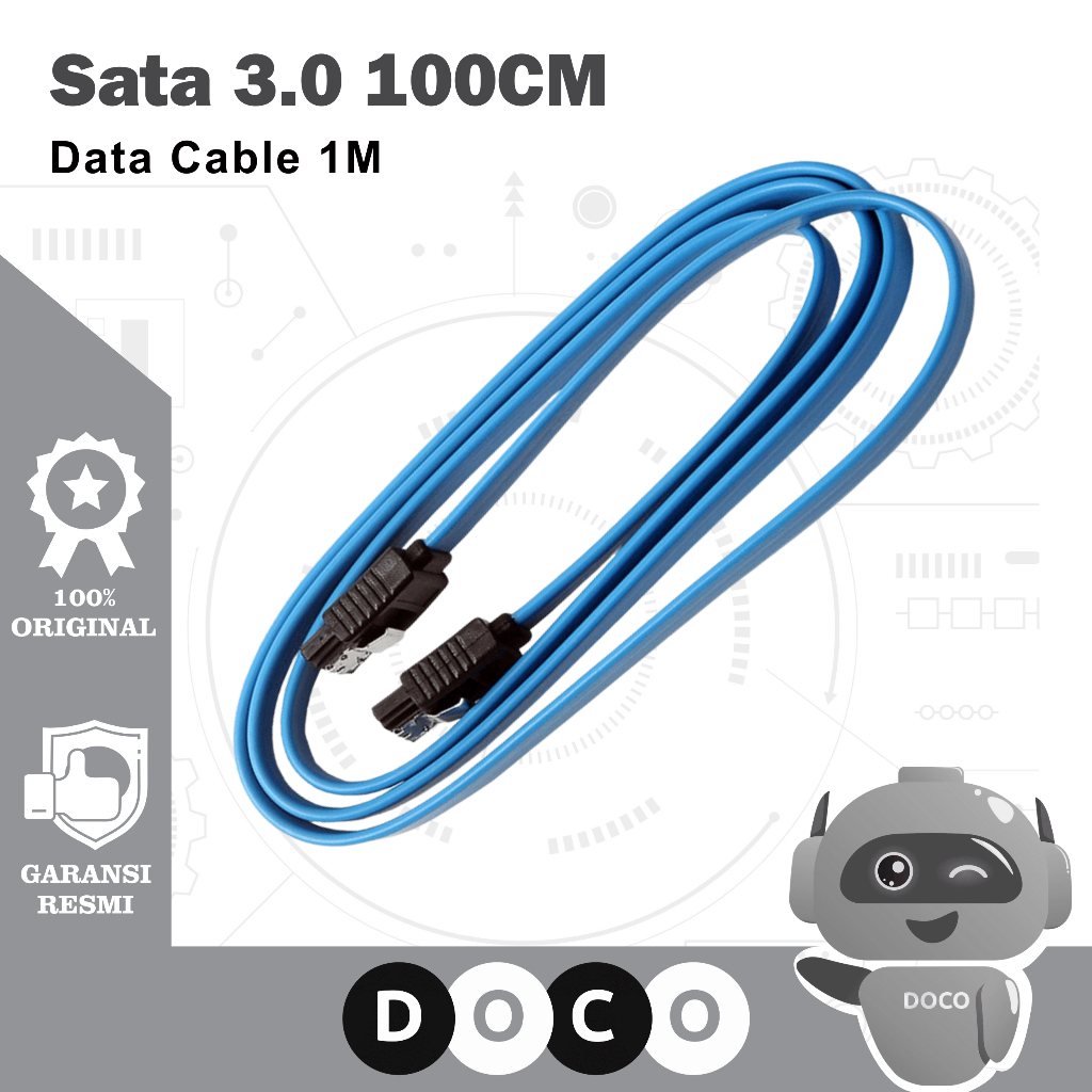 Kabel SATA 3.0 III Panjang 1M / 100cm High Quality 6 Gb/s SSD HDD Hard Drive PC Laptop