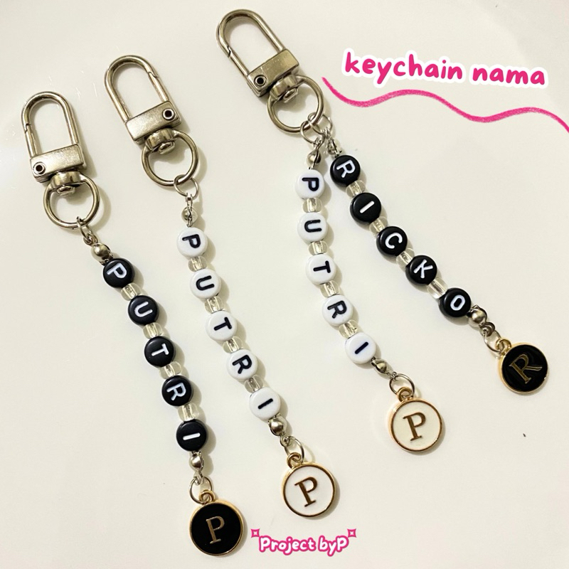 Keychain Custom Nama Huruf Inisial Epoxy / Gantungan Kunci Custom Nama Huruf Epoxy