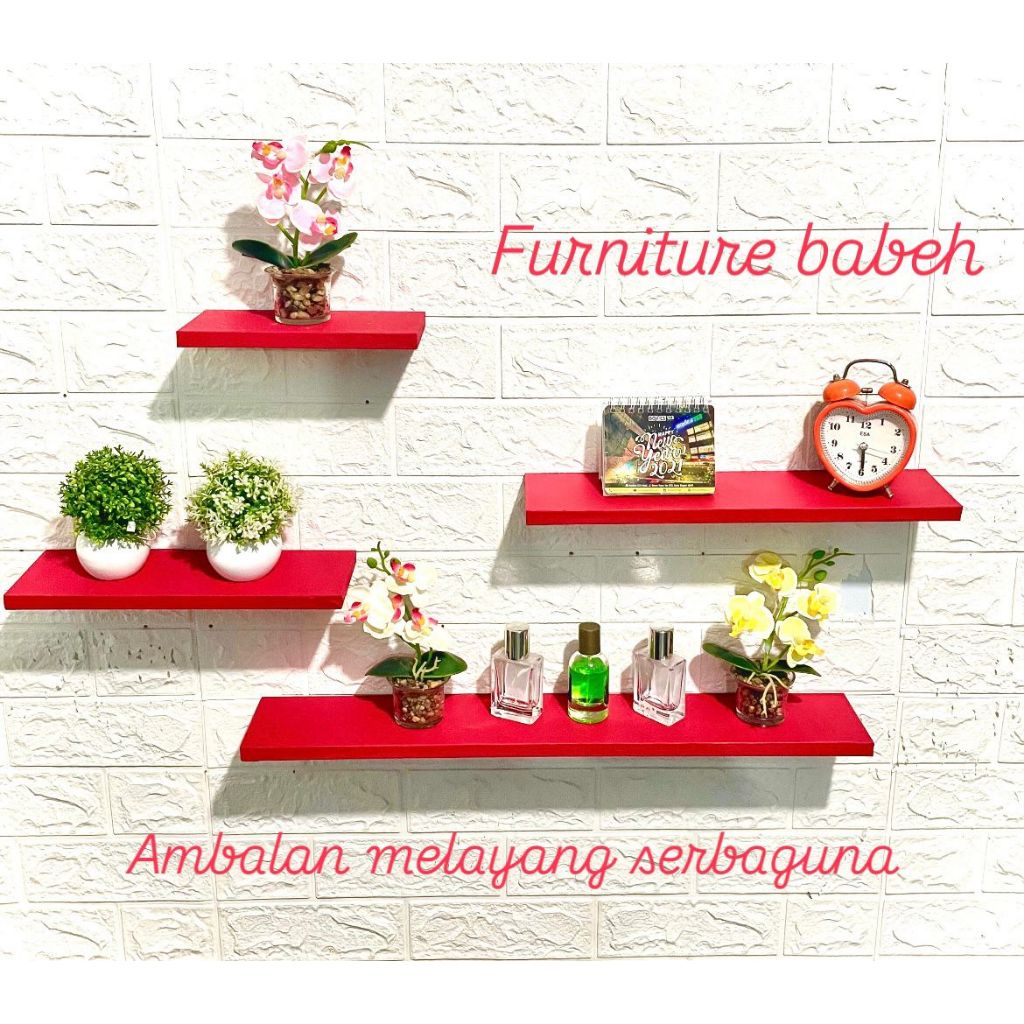 rak tempel dinding melayang/ambalan slim tempel tembok/rak penyimpanan/rak bumbu/rak tatakan pot bun