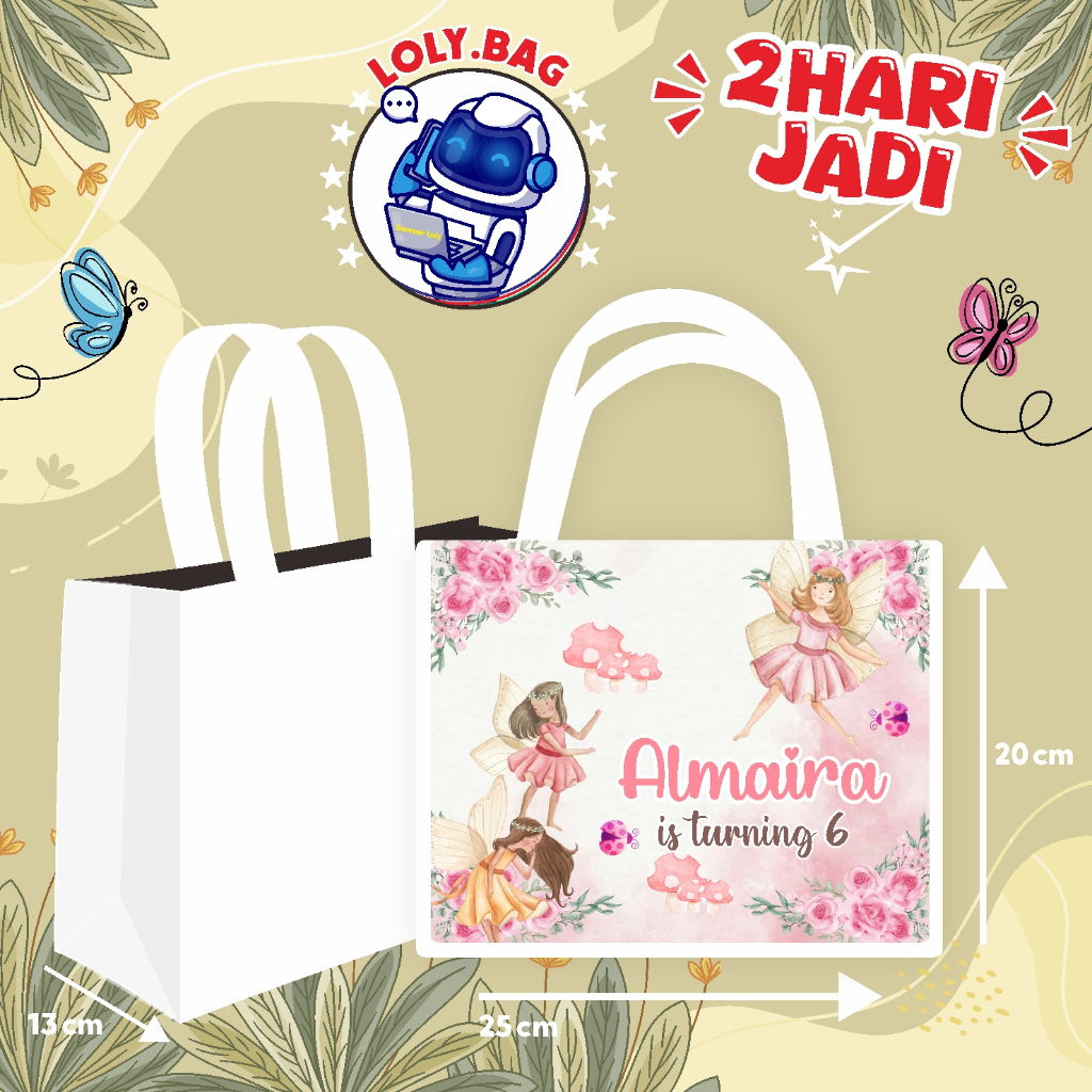 

Tas Ultah / Tas Ulang Tahun Murah/Goodie bag murah/souvenir ultah/Tas tema Fairy Tale