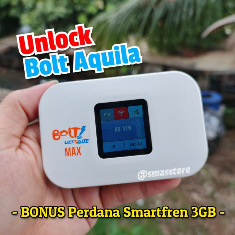 Mifi Modem Wifi BOLT AQUILA 4G Unlock Bonus Perdana Smartfren 3GB - Mobile Router Portable