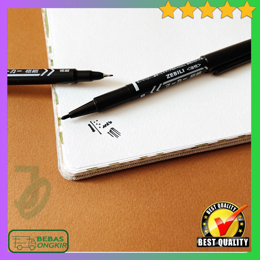 

Spidol Hitam Permanen Dual Tip 10pcs Marker Waterproof 0.5 1mm ZEBILI MO-120-MC