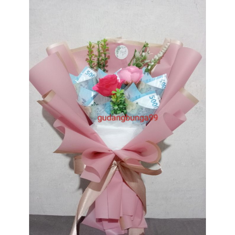 Buket uang cone kerucut untuk hadiah wisuda ultah hari guru hari ibu (termasuk uang mainan)