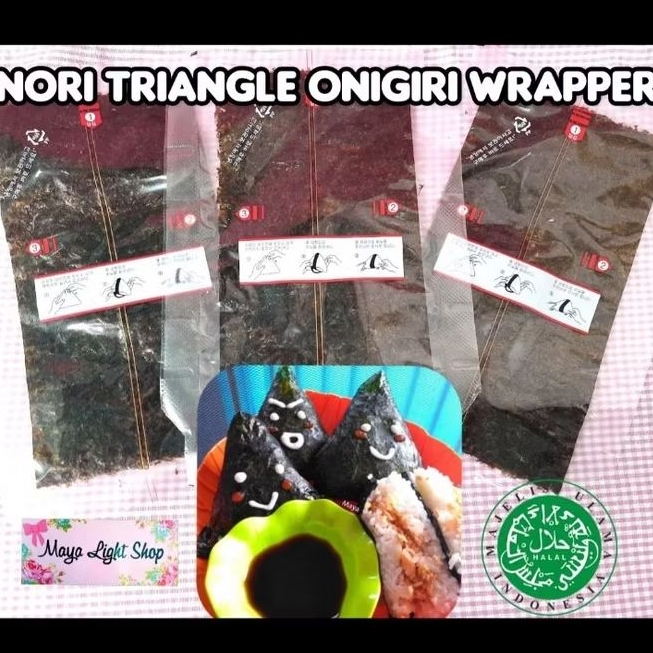 

Nori Onigiri Wrapper rumput laut kering cetakan Nori Triangle rumput laut segitiga sushi nori java tokinori cetakan onigiri seaweed bungkus nasi sushi kimbap nori rumput laut java tokinori segitiga mold rice triangle halal murah