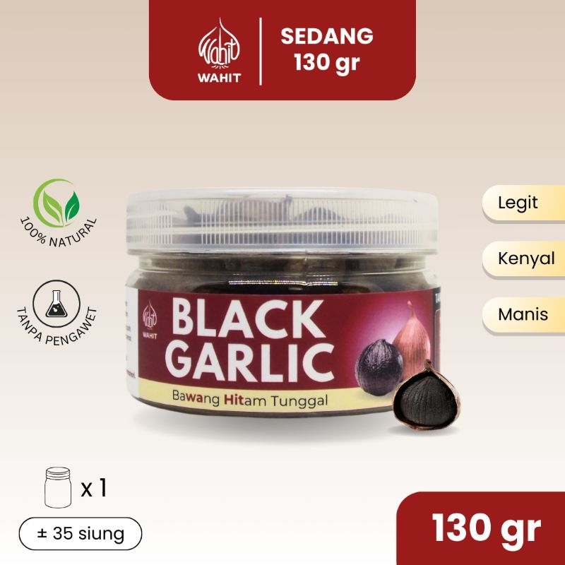 

Bawang Hitam Tunggal Medium Sedang Black Garlic Solo Lanang WAHIT 130gr