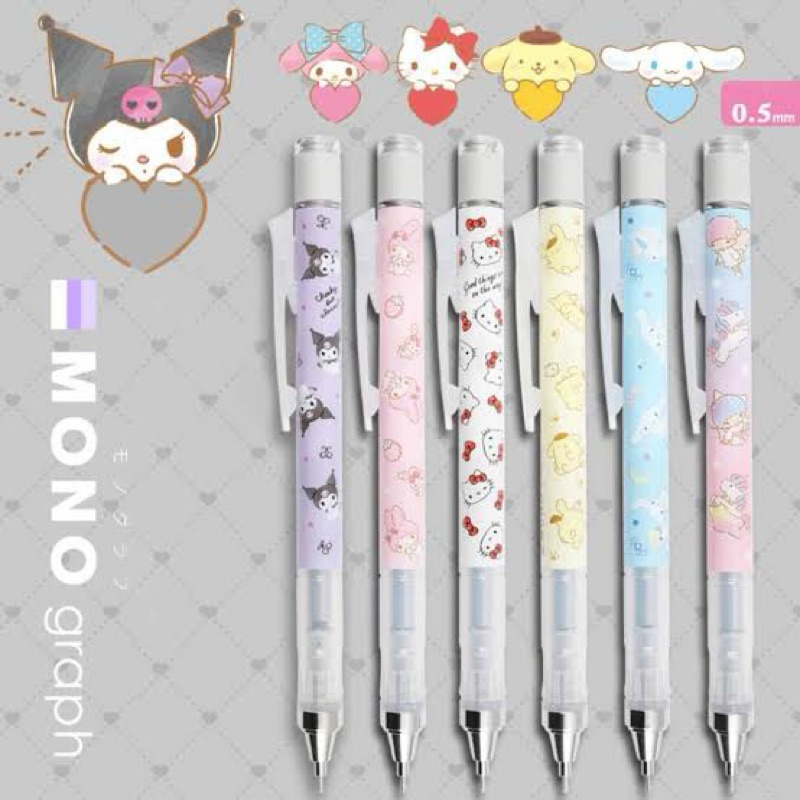

LSHOP. TOMBOW x MONO Graph Shaker Pencil Sanrio. Hello Kitty x Kuromi x My melody x Cinamoroll x Pompourin
