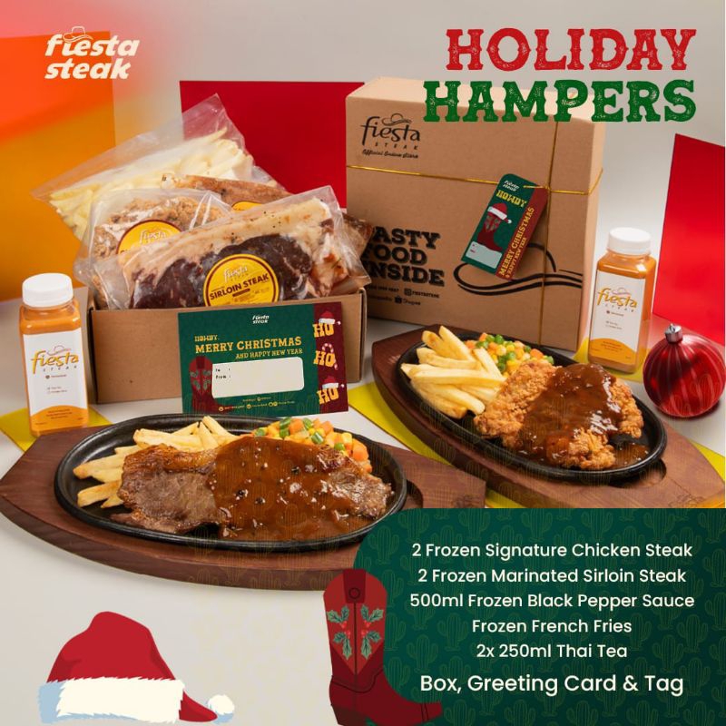 

Holiday Hampers Dengan Kartu Ucapan/Parcel Natal/Steak/Gift/Hampers