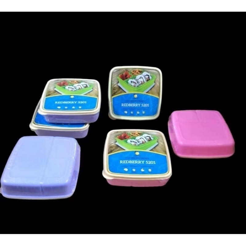 TEMPAT MAKAN LEMONY REDBERRY 5201 / KOTAK NASI PLASTIK WARNA / TEMPAT MAKAN  BEKAL MAKAN BOX MAKAN S
