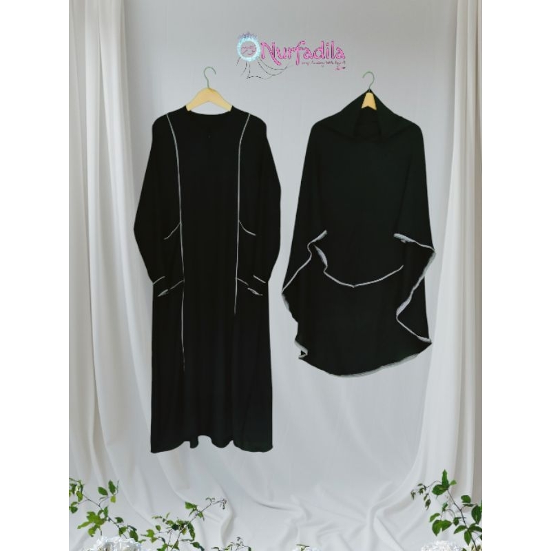 Set Gamis List Bahan Cey Airflow Crinkle