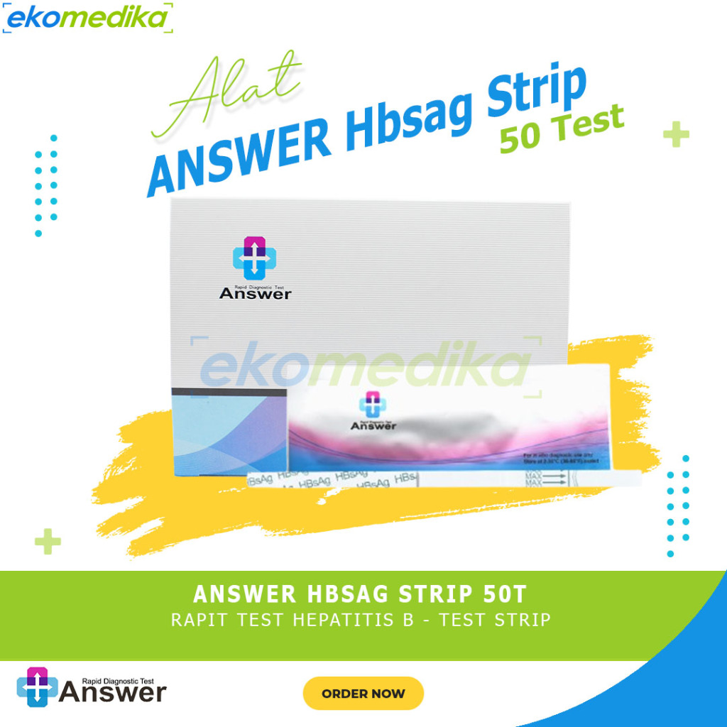 HBSAG Strip / Test Hepatitis B / Alat Tes Hepatitis B Strip ANSWER Test Hepatitis B Hbsag Strip isi 