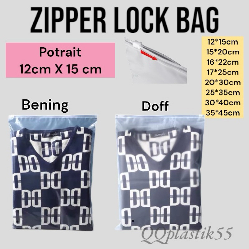 Plastik Ziplock Serbaguna ~ [Doff - Bening - Potrait - Ziplock] berbagai macam ukuran (HARGA PERPACK
