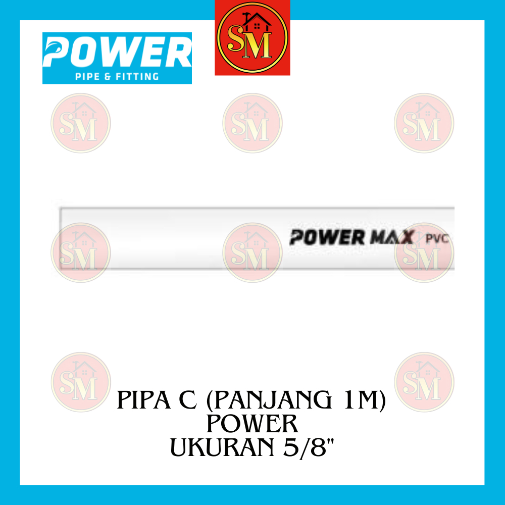 Pipa / Paralon listrik PVC ecer 1 M Power C 5/8"