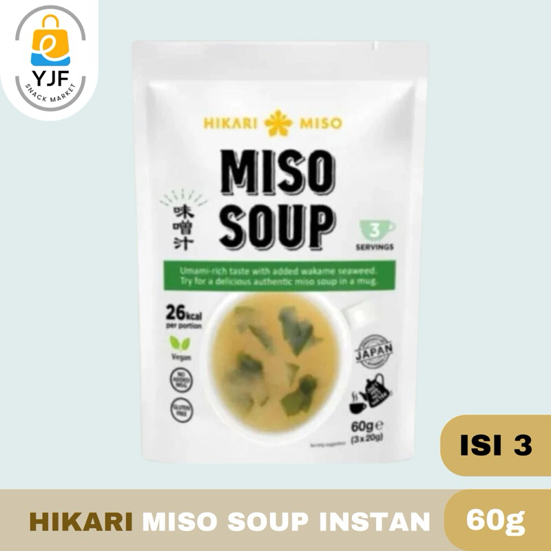 

Hikari Miso Soup / Miso Sup / Miso Instan Wakame asal Jepang - isi 3 PACK 60g