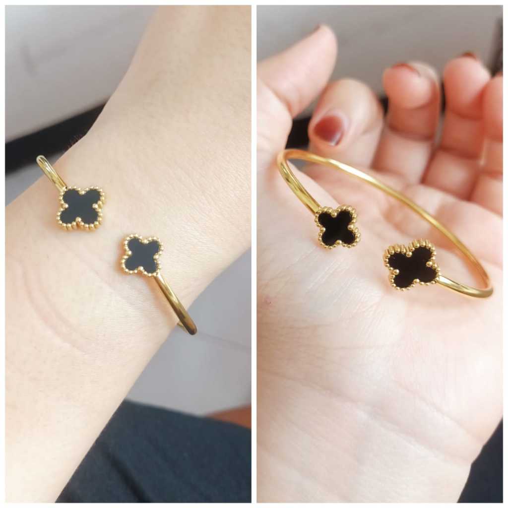 Gb. Vc 2 Elastis - Gelang Bangle Bunga Hitam