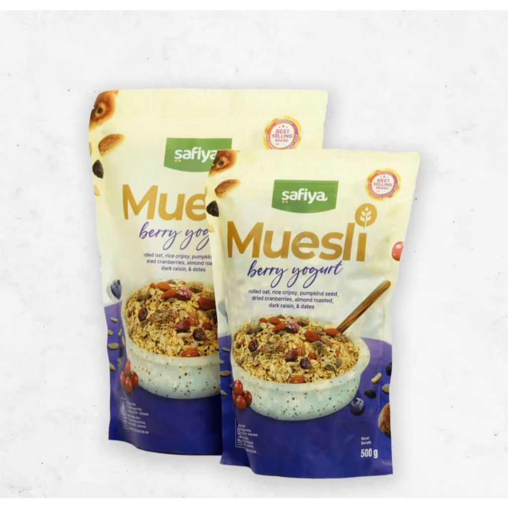 

Safiya Muesli Berry Yogurt 500 Gram Sereal With Almond Premium
