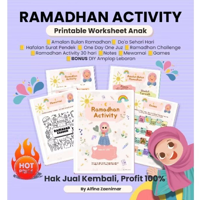 WORKSHEET RAMADHAN ACTIVITY ANAK PRINTABLE (DIGITAL PRODUK)