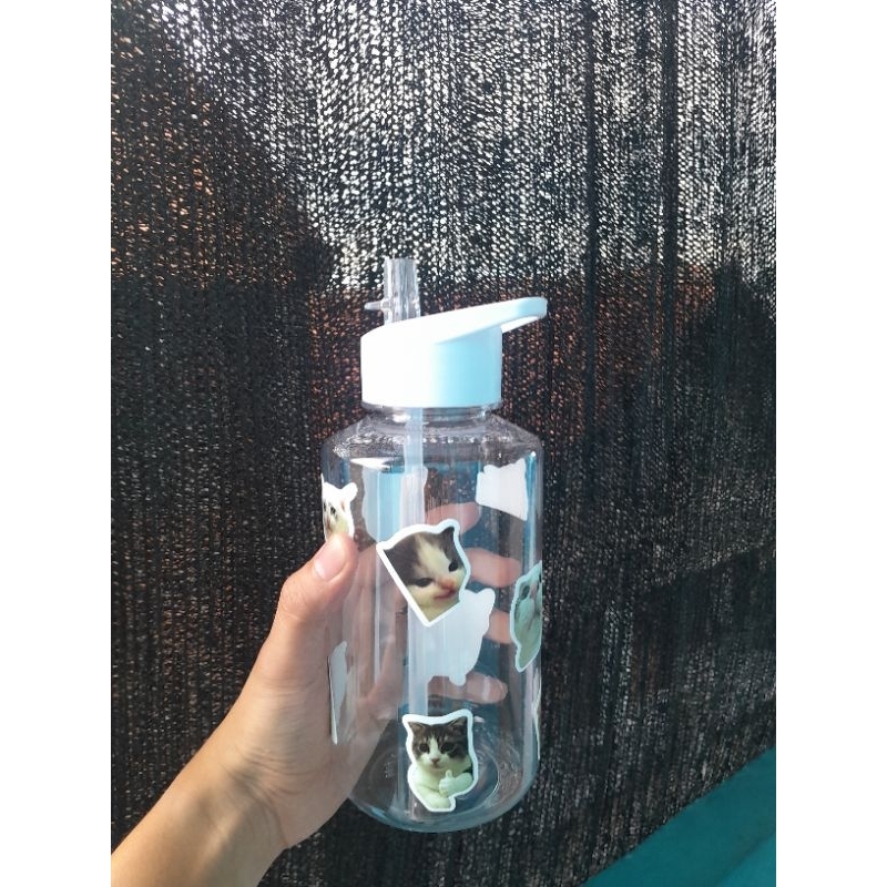 Tumbler Kucing Aesthetic Lucu | Kado Unik | Botol Air Minum Lucu | Botol 1000ml 1 Liter