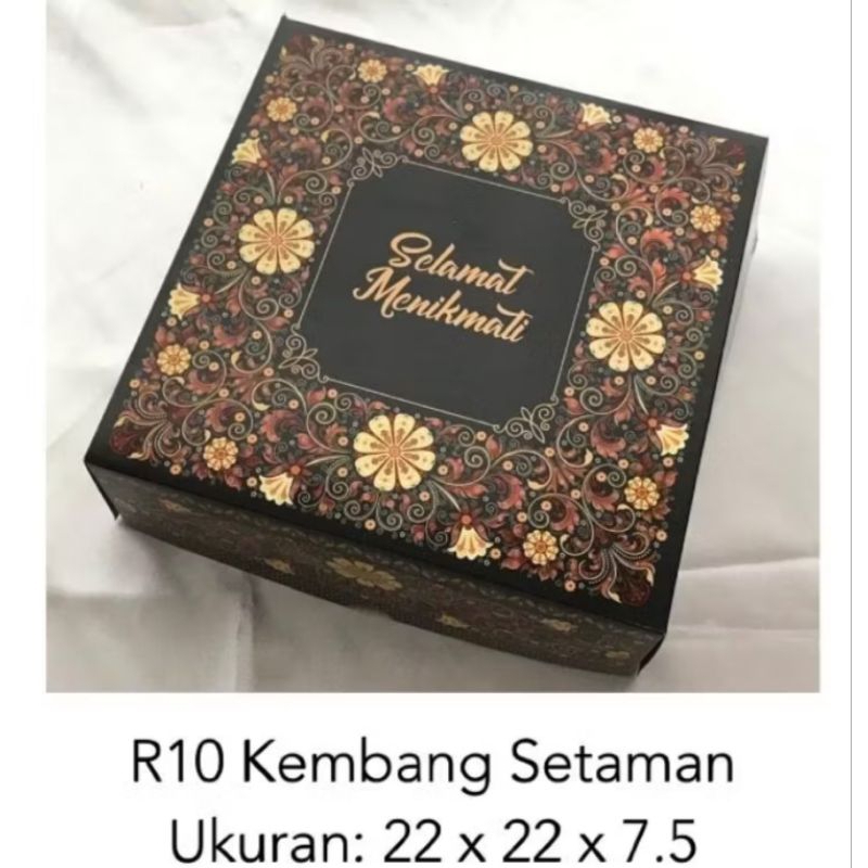 

Dus R10 Kembang Setaman/Dus Nasi 22x22x7.5 Motif/Snack Box/Dus Nasi Hajatan/Dus Nasi Ukuran 22