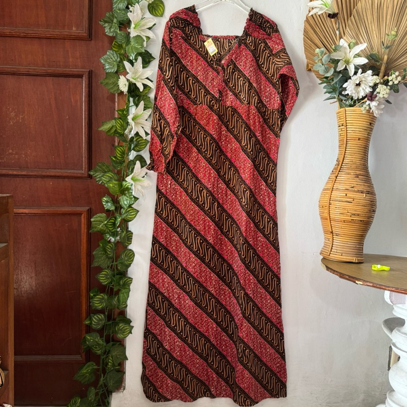 Gamis Batik Merah Katun Small