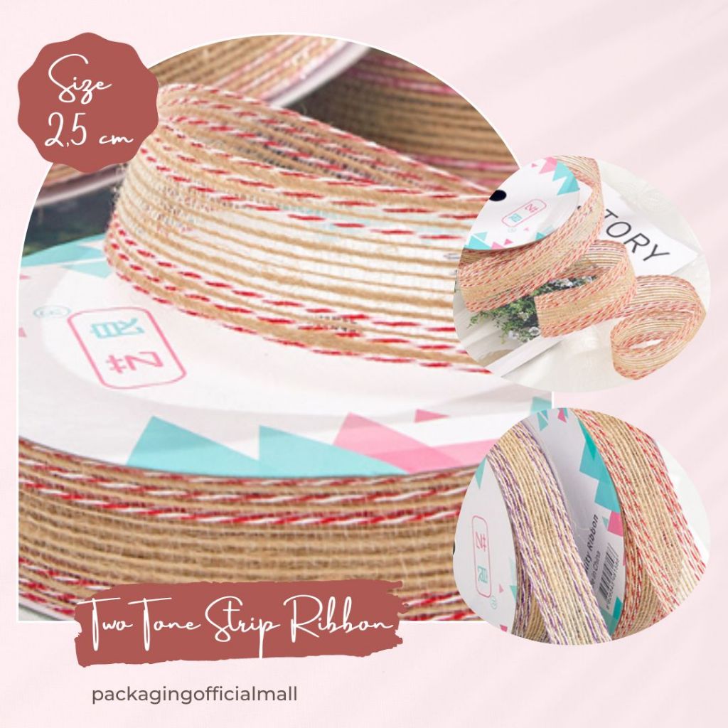 

TWO TONE STRIP RIBBON / PITA KAIN / PITA KADO / FLORIST SUPPLY