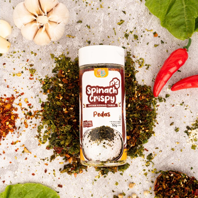

SPINACH CRISPY (BAYAM KRISPI) - BAYAM KERING TABUR BERAT BERSIH 50gr - SPICY (PEDAS)