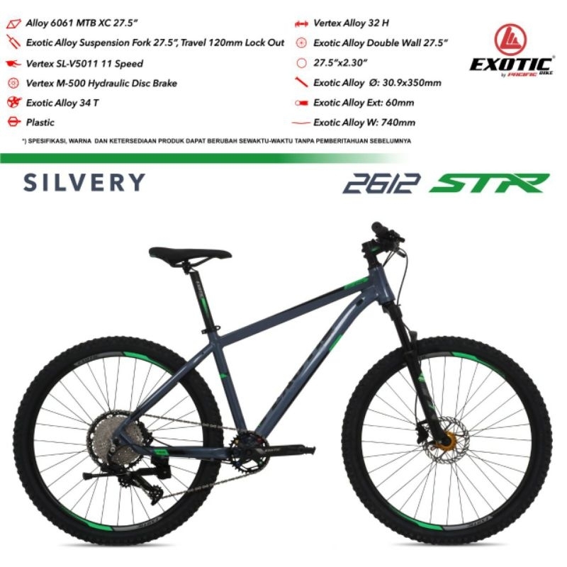 SEPEDA GUNUNG MTB EXOTIC 2612 STR UK 27.5 INCH