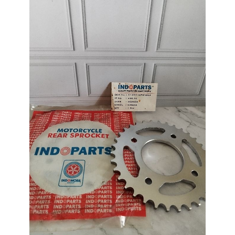 Gear Belakang / Rear Sprocket Indoparts Kirana 41201-KPW-862 Size 420-34T