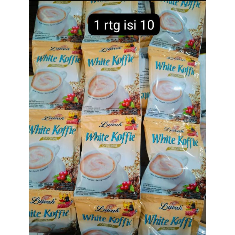 

KOPI LUWAK PUTIH/WHITE ISI 10 SACHET, PER RENTENG