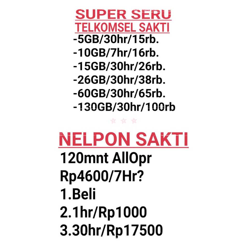 kartu sakti telkomsel termurah 3gb 10rb 5gb 15rb