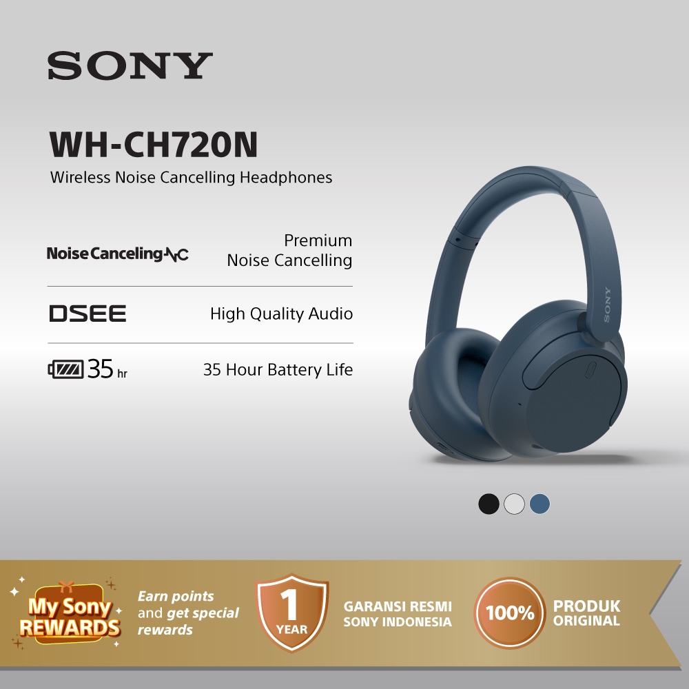 SONY WH-CH720N Wireless Noise Cancelling Headphone / CH720N - Blue