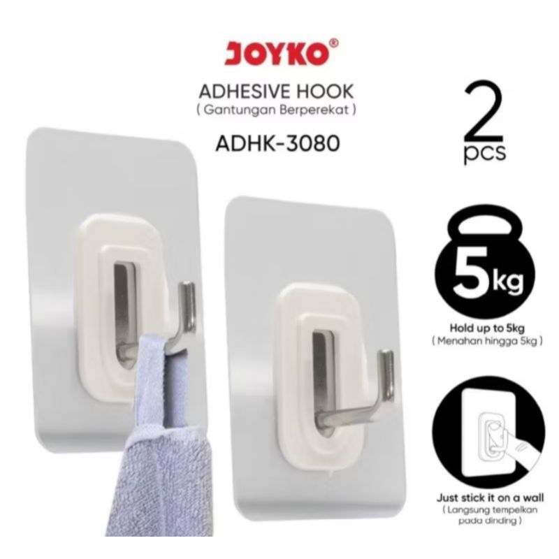GANTUNGAN TEMPEL DINDING/ADHESIVE HOOK JOYKO ADHK-3080