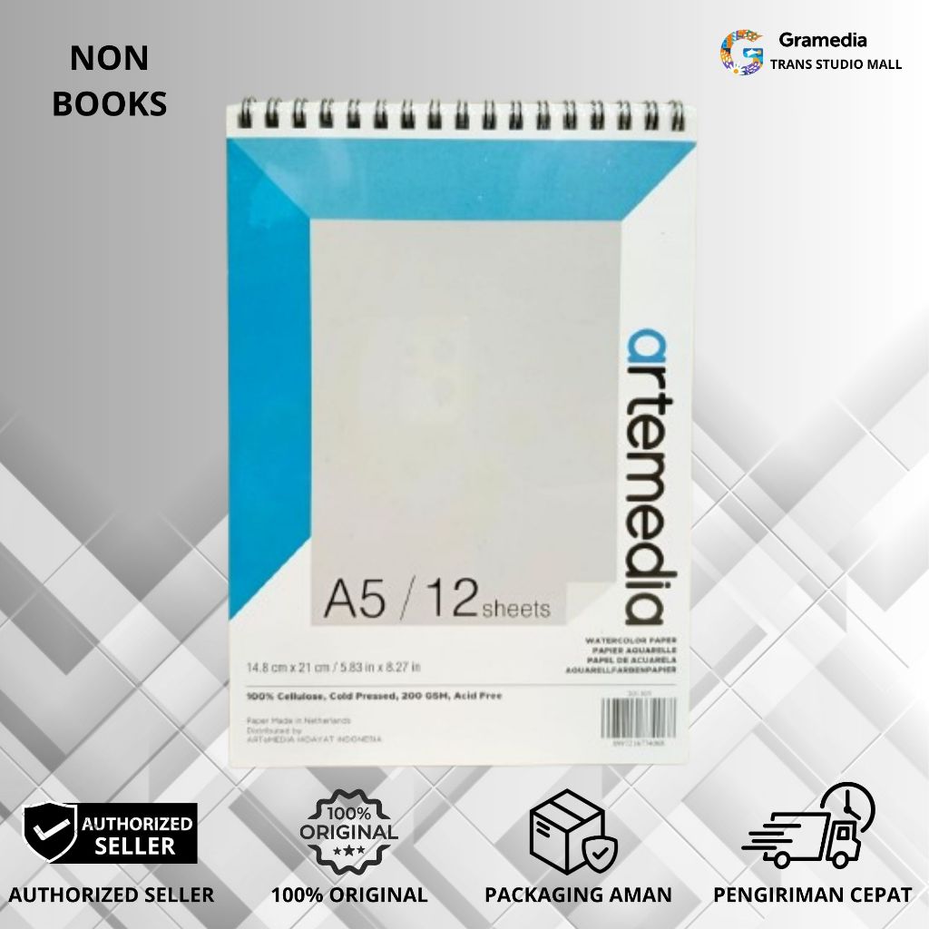 

Gramedia Bandung TSM - Buku Gambar Watercolour Artemedia A5 200GSM 12S