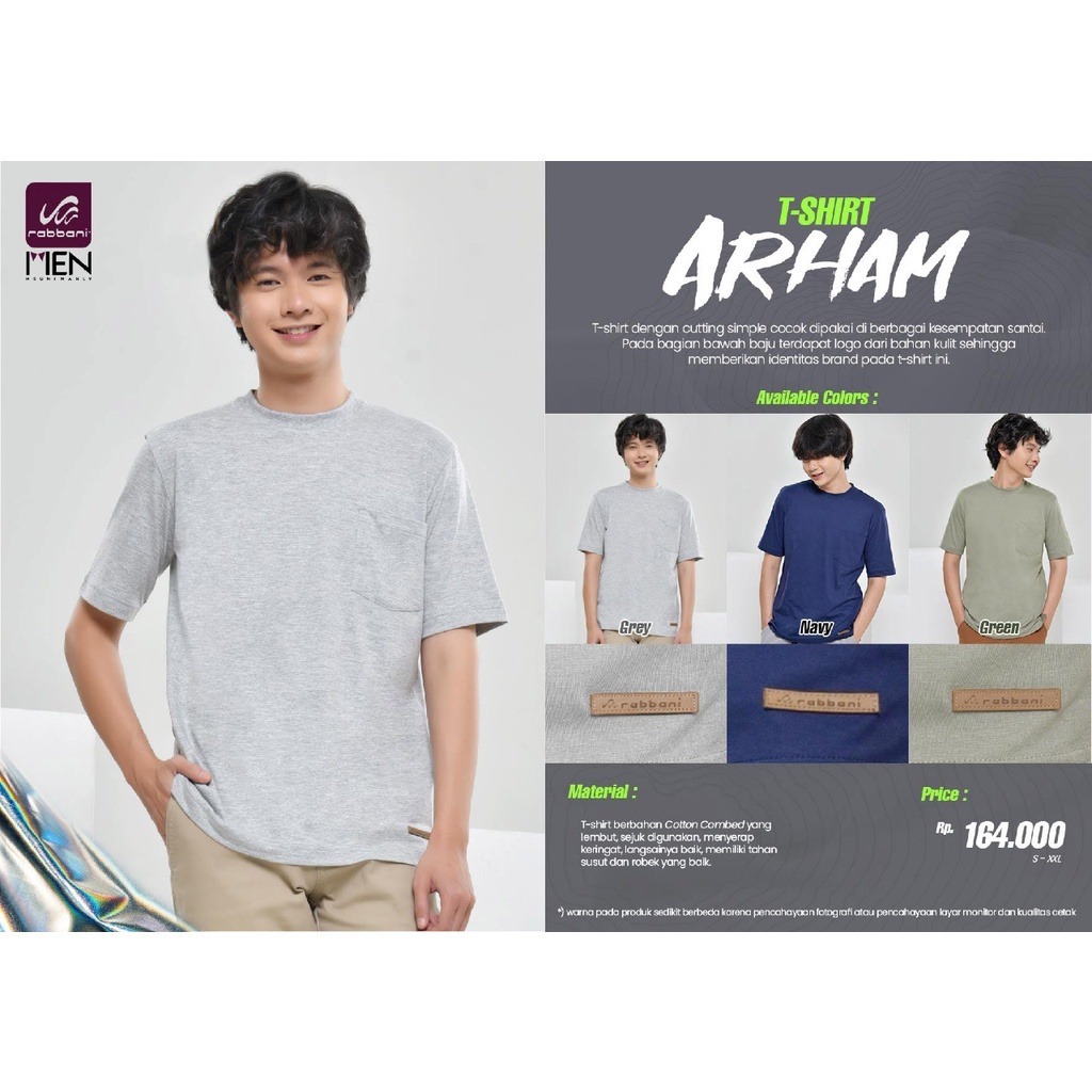 Rabbani - T'Shirt Arham Kaos Pendek Atasan Pria