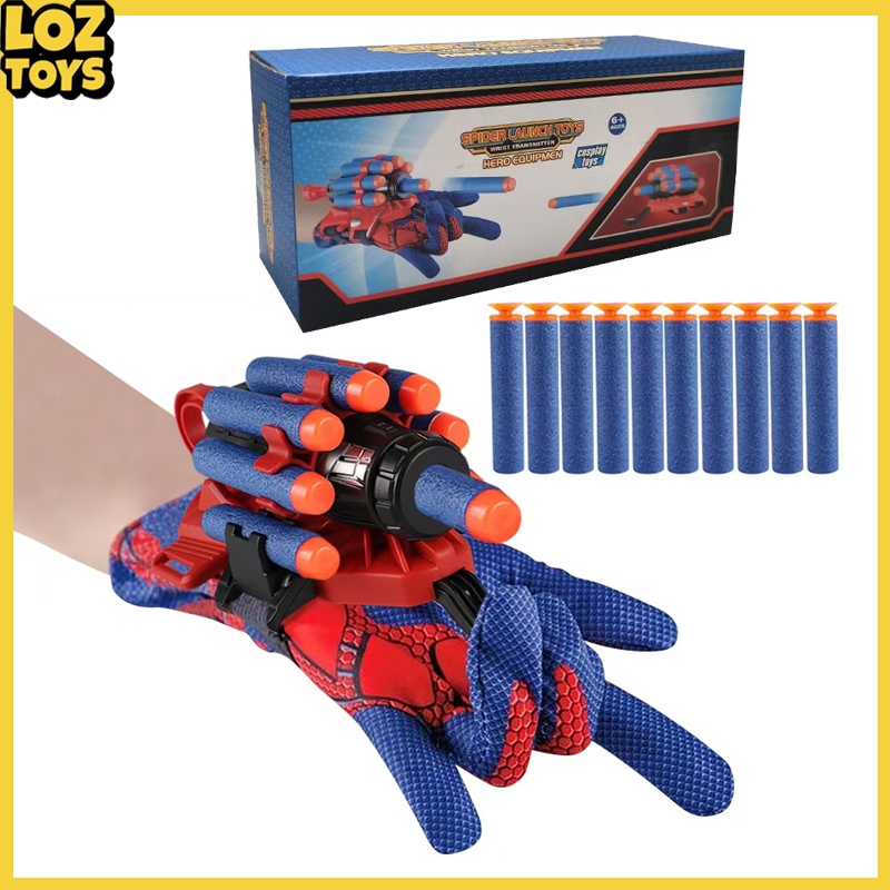 LOZTOYS Sarung Tangan Spider Man / Superhero Pistol Sarung Tangan Mainan / Mainan Menembak Spiderman