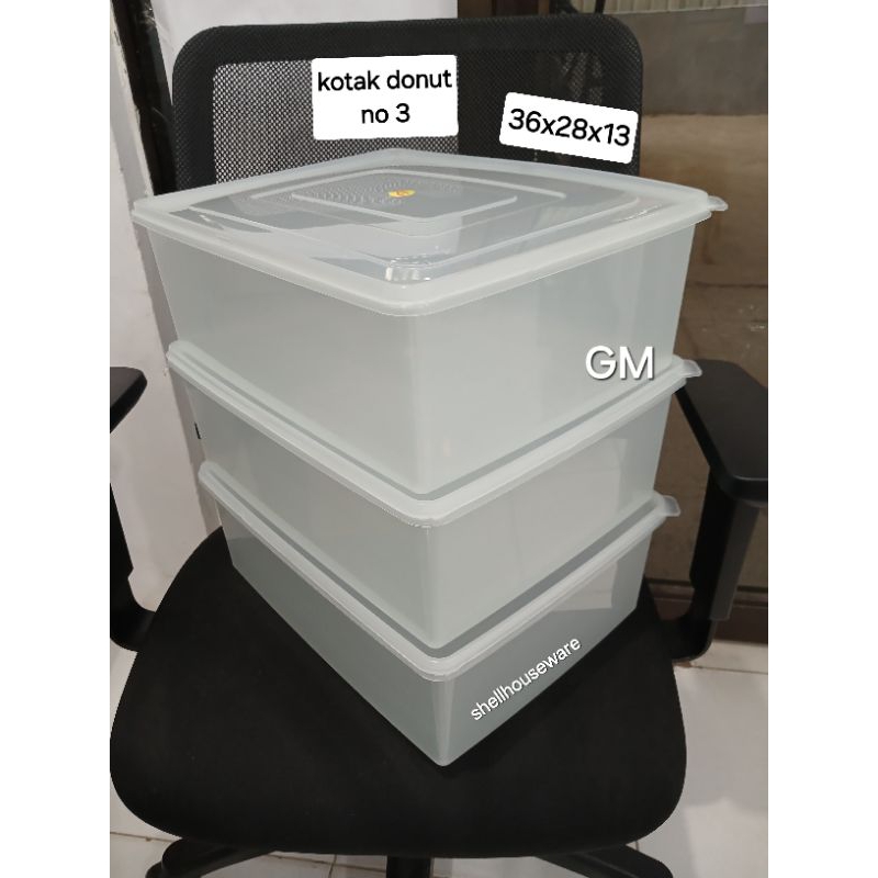 *KHUSUS BATAM* kotak donut besar/kotak kue besar/kotak segi serbaguna/kotak plastik segi