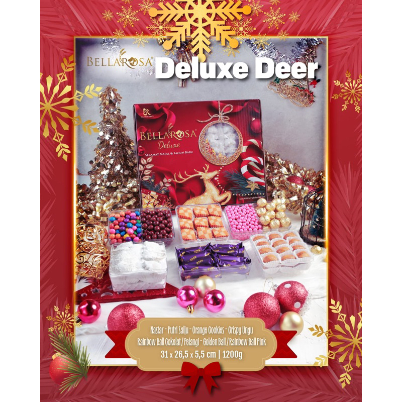 

hampers natal deluxe merah paket kue bellarosa natal paket coklat isi 6toples