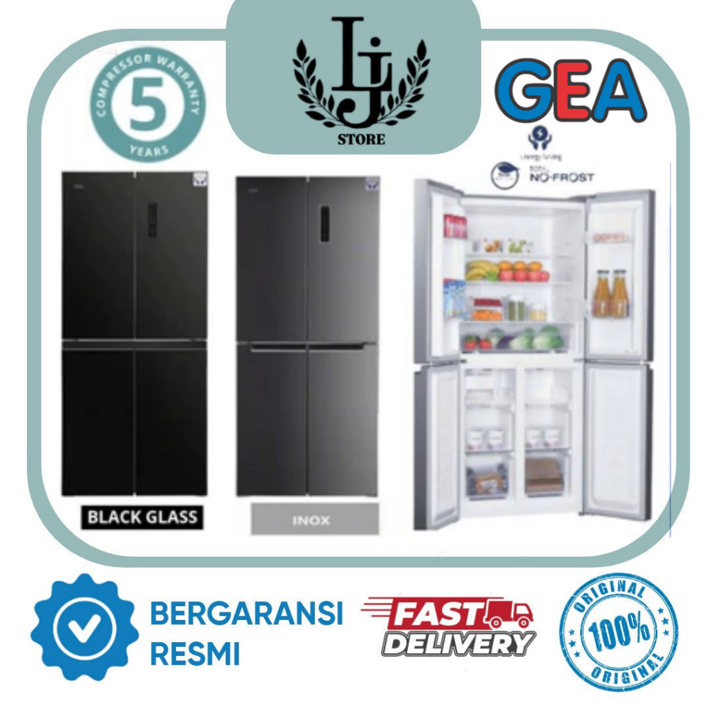 Kulkas GEA 4 Pintu G4D404R Kulkas Set By Side 2 Pintu Lemari GEA Kulkas Side By Side